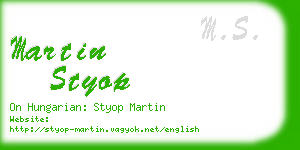 martin styop business card